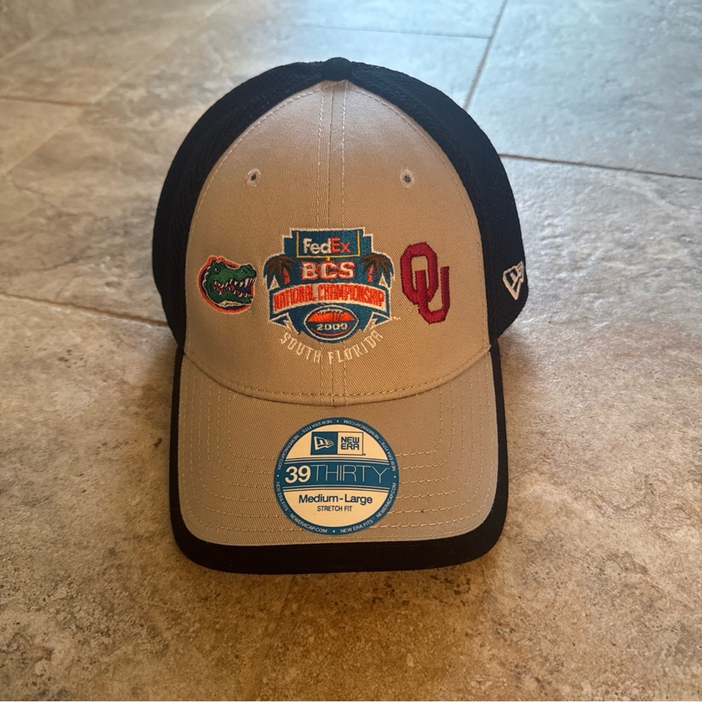NWT Florida Gator hat-UF Oklahoma Sooner 2009 FedEx BCS Championship Hat Cap M/L
